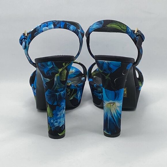 Dolce & Gabbana floral-print gabardine platform sandals size 40 - Picture 9 of 15